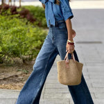 High Waisted Straight Leg Gradient Split-Joint Jean Pants Bottoms