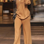 Wide Leg Solid Color Casual Pants Bottoms Trousers