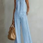 Camilla | Elegant Halter Linen Two-Piece Set