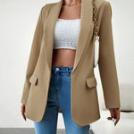 Nadorine Casual Blazers Open Front Long Sleeve Work Office Blazer Jacket