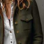 Diane – Vintage Khaki Blazer with Contrasting Details
