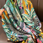 Chic Floral Printed Silk Imitation Warm Shawl&Scarf
