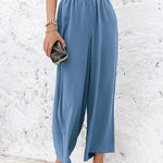 Simple Wide Leg Loose Elasticity Casual Pants Bottoms