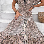 v-neck design print skirt
