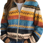 Yseult™ | Multicolor Zigzag Striped Knit Cardigan