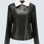 Plus Size Winter Coat Lapel Collar Long Padded Leather Vintage Thicken Coat