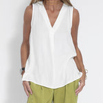 Women's Sleeveless V-Neck Chiffon Blouse Vest