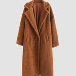 Loose Lamb-wool Coat Teddy Fur Lapel Mid-length Plush Coat