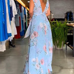Jessica | Elegant Sleeveless V-neck Floral Print Dress