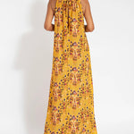 Summer Printed Sleeveless Halter Neck Slit Casual Vacation Dress