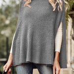 Turtleneck Poncho Chunky Knit Cape Wrap Sweaters
