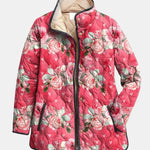 Freya | Charming Pink Floral Print Quilted Jacket