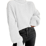 Rolled Neck Drop Shoulder Sweater