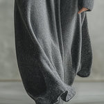Elegant Minimalist Gray Hooded Sweater Skirt Set