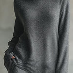 Elegant Minimalist Gray Hooded Sweater Skirt Set