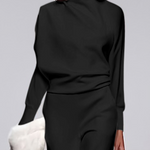 Long Sleeves Loose Solid Color Stand Collar T-Shirts Tops