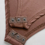 Women's Macaron Contrast Binding Bodysuit Ribbed Knit Sleeveless Slim Fit Bodysuit