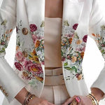 Art print double-breasted blazer