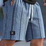 Caspien | Geometric Texture Knit Drawstring Shorts