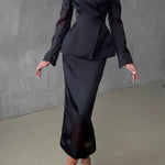 Perfectly Shaped Organza V-neck Long Sleeve Hourglass Cut Blazer