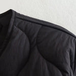 Stand-collar single-breasted mid-length loose cotton coat