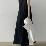 Loose Cotton Linen Dress Long Sleeveless Knee Tank Dress