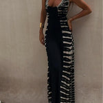 Starry Sky Tie-dye-print Stretch-back Maxi Dress