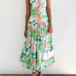 Mid-length off-the-shoulder sleeveless midi dress