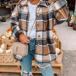 Flannel Shirt Long Sleeve Button Up Ladies Plaid Jackets