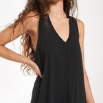 Sleeveless Crew Neck Spaghetti Strap Dress Bohemian Casual Loose Long Flowy Dress