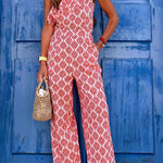 Ruffled one-shoulder sleeveless jumpsuit