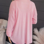 Striped Single-breasted Mid-length Corduroy Shirt Jacket