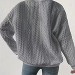 Nadorine Cable Knit Drop Shoulder Sweatshirt