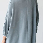 Kpion Pocket Crew Neck Button Down Long Sleeve Top