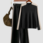 Loungewear Sets Contrast Side Seam Drop Shoulder Pullover & Sweatpants