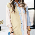 Nadorine Plaid Colorblock Buttons Long Sleeve Shirt for Women Casual Loose Business Casual 2026 | Under $40