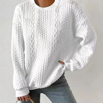 Nadorine Cable Knit Drop Shoulder Sweatshirt