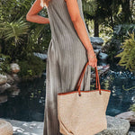Ribbed Knit Pocketed Relaxed Jumpsuit