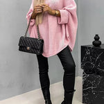 Remember Me Knit Crew Neck Poncho Loose Sweater