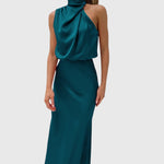 Ava | Glamorous Satin Halter Dress
