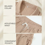 KZZ  Casual and Elegant Short-Sleeve Shirt and Trousers