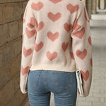 Leisure Love Long Sleeve Pink Knitted Sweater