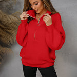 Nadorine Casual Long Sleeve Half Zip Pullover Sweaters