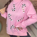 Christmas Sequin Casual Round Neck Long Sleeve Sweatshirt