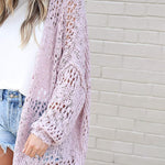Long Sleeve Cutout Knit Cardigan