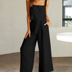 Nadorine 2 Piece Outfits Square Neck Tank Crop Top Wide Leg Pants Matching Lounge Set Tracksuit