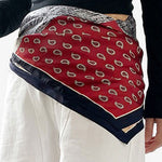 Retro Contrast Bohemian Paisley Print Satin Scarf