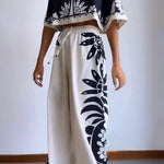 Exotic holiday print two-piece set