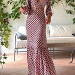 Serene Dreams Printed Side Cutout Elastic Waist Maxi Dress