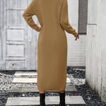 Sweater Maxi Dress Long Sleeve Button V Neck Knitted Dresses Oversized Loose Fashion Streetwear